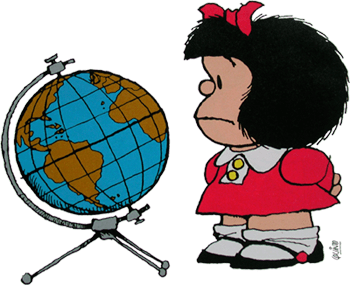 Mafalda+globo+terráqueo