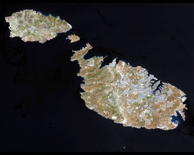 A satellite image of the Maltese islands © Nasa/Wikipedia