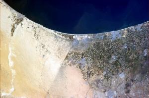 Borders separating Egypt, Israel, and the Gaza Strip. Photograph taken by astronaut Chris Hadfield aboard the ISS.